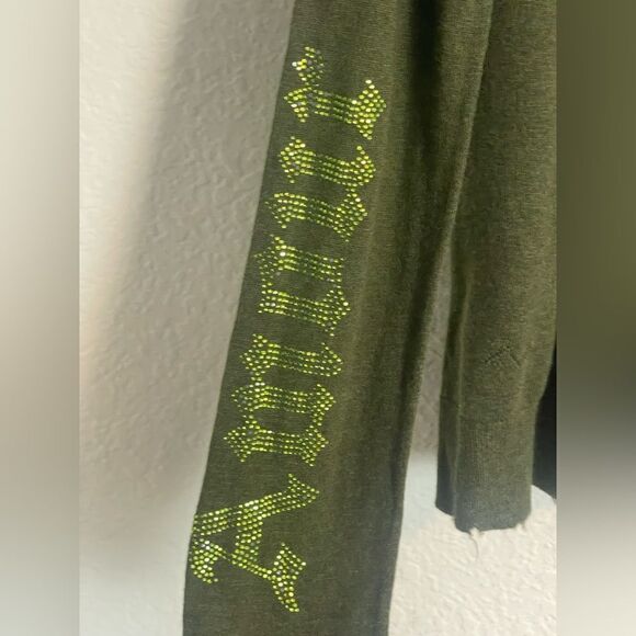 Zadig & Voltaire Cashmere Sweater with military color and crystals. NTW. Small - Picture 8 of 11